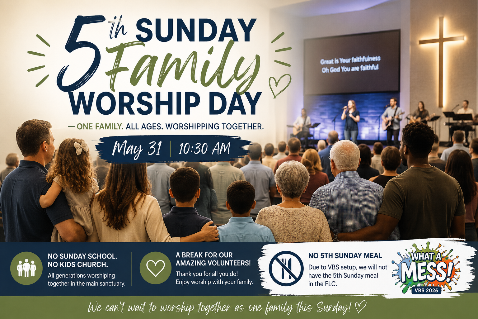5th Sunday Family Worship Day – May 31