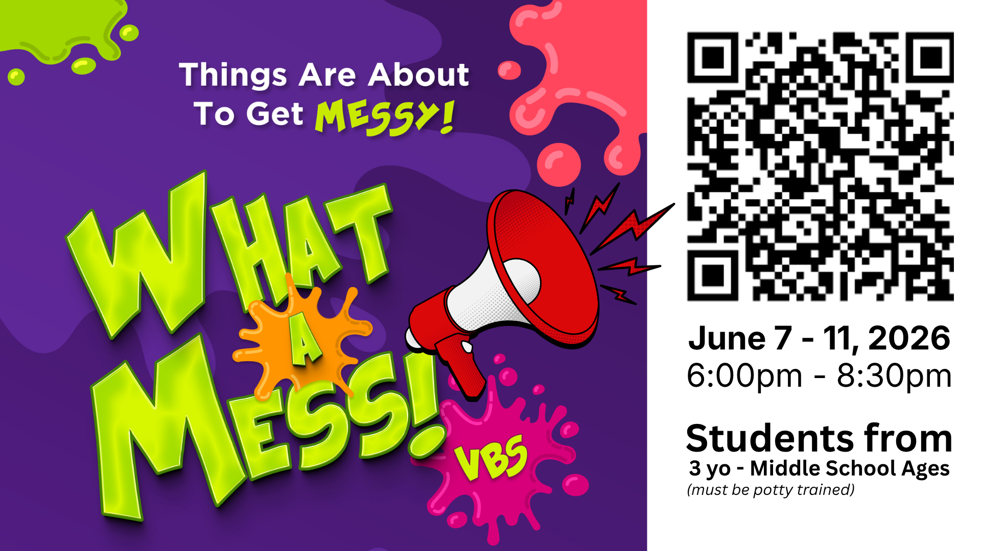 VBS: June 7-11 in the FLC 6:00pm – 8:30pm