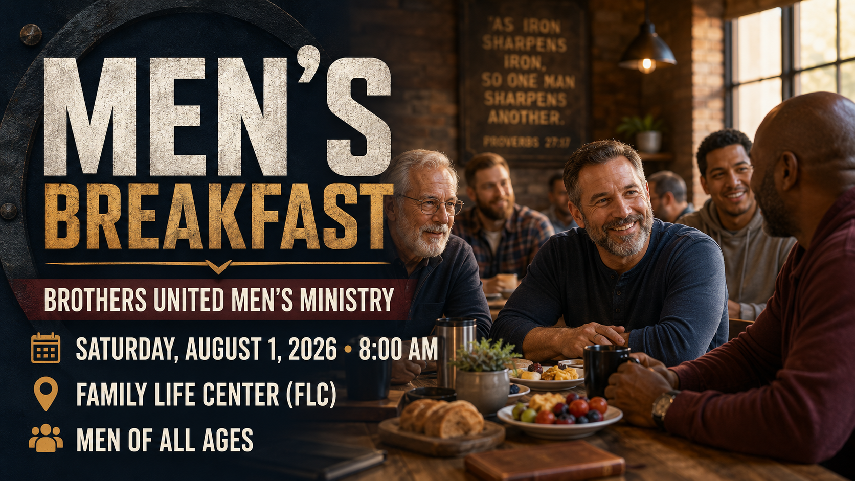 Men’s Breakfast – August 1 at 8:00 AM in the FLC