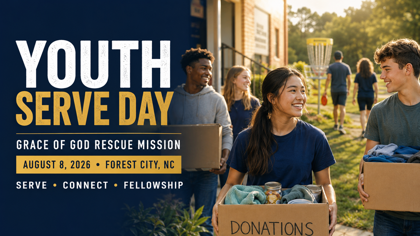 Youth Volunteer Day at Grace of God Rescue Mission in Forest City — August 8, 2026 Youth Volunteer Day at Grace of God Rescue Mission in Forest City — August 8, 2026